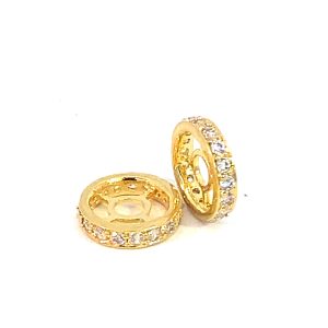 PEWTER GOLD PL CZ PAVE DONUT SPACER - 10X2 <br/>20019