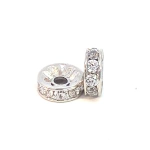 PEWTER RHD PL CZ PAVE DONUT SPACER - 10X4 <br/>20021