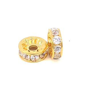 PEWTER GOLD PL CZ PAVE DONUT SPACER - 10X4 <br/>20022