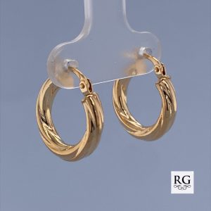 9CT YG HOL TWISTED TUBE HINGE HOOPS - 16X3 - 0.9g <br/>2025