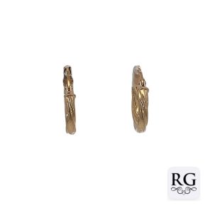 9CT YG HOL TWISTED TUBE HINGE HOOPS - 15X2 - 0.75g <br/>2052