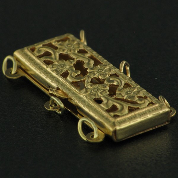 PEWTER PLATED OBLONG CLASP - 24x9 - 3 EYE <br/>20526 - Image 2