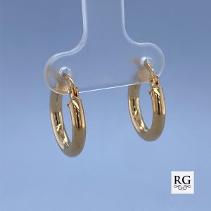 9CT YG HOL RND TUBE HINGE HOOPS - 16X2.5 - 0.83g <br/>2076