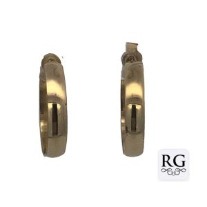 9CT YG PLAIN D-SHAPE HALF HOOPS - 22X4 - 4.45g <br/>2079