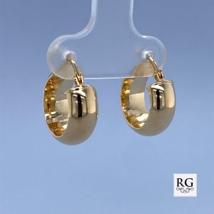 9CT YG HOLLOW D-SHAPE HINGE HOOPS - 15X6 - 1.45g <br/>2120