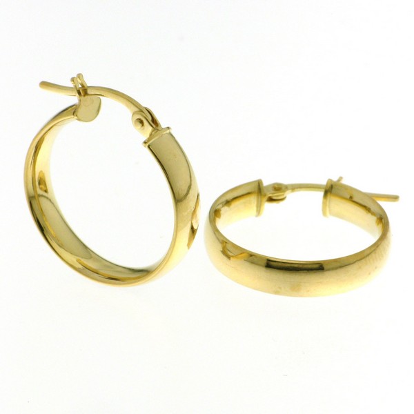 9CT YG HOLLOW FLAT OV TUBE HOOPS - 18X4 - 1.1g <br/>2246 - Image 2