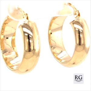 9CT YG HOLLOW D-SHAPE HINGE HOOPS - 20X6 - 1.9g  <br/>2261