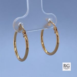 9CT YG HOL RND TUBE HINGE HOOPS - 18X1.5 - 0.74g <br/>2263
