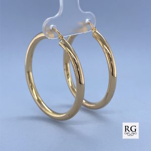 9CT YG HOLLOW RND TUBE HINGE HOOPS - 36X3 - 2g  <br/>2302