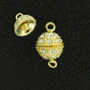 PEWTER GLD PL GLITTERBALL CLASP - 8MM <br/>28021