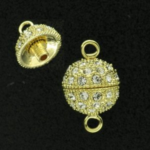 PEWTER GLD PL GLITTERBALL CLASP - 10MM <br/>28023