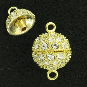 PEWTER GLD PL GLITTERBALL CLASP - 12MM <br/>28025