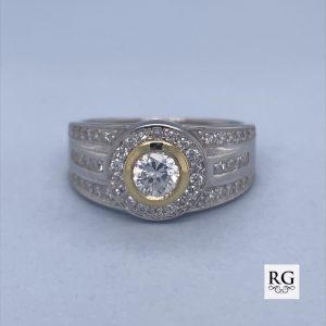 9CT+925 CZ PAVE DRESS RING - 11MM <br/>3021P