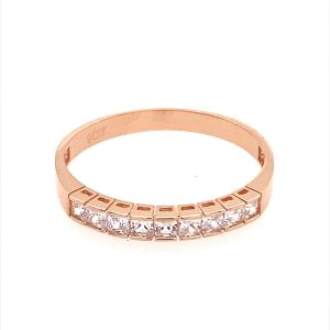 9CT RG SQ CZ PAVE CHANNEL SET ETERNITY - 3MM