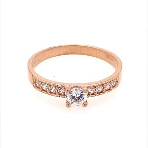 9CT RG CZ PAVE 4CLAW SET DRESS RING - 4MM