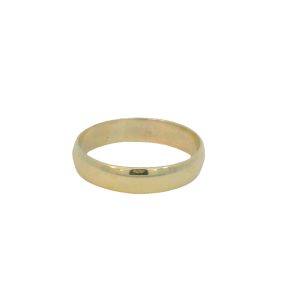 9CT YG PLAIN D-SHAPE WED BAND - 4MM <br/>4MMHR