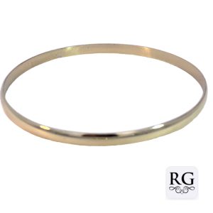 9CT YG PLAIN D-SHAPE BANGLE - 4MM - 65 DIA - 7.7g <br/>4MMHRB65