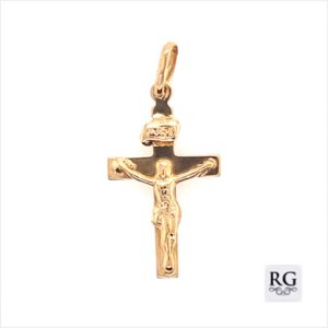 9CT YG CRUSIFIX CROSS - 28X13 - 0.89g <br/>517