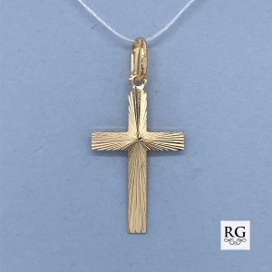 9CT YG DIA CUT STRIPES CROSS - 23X13 - 0.8g <br/>549