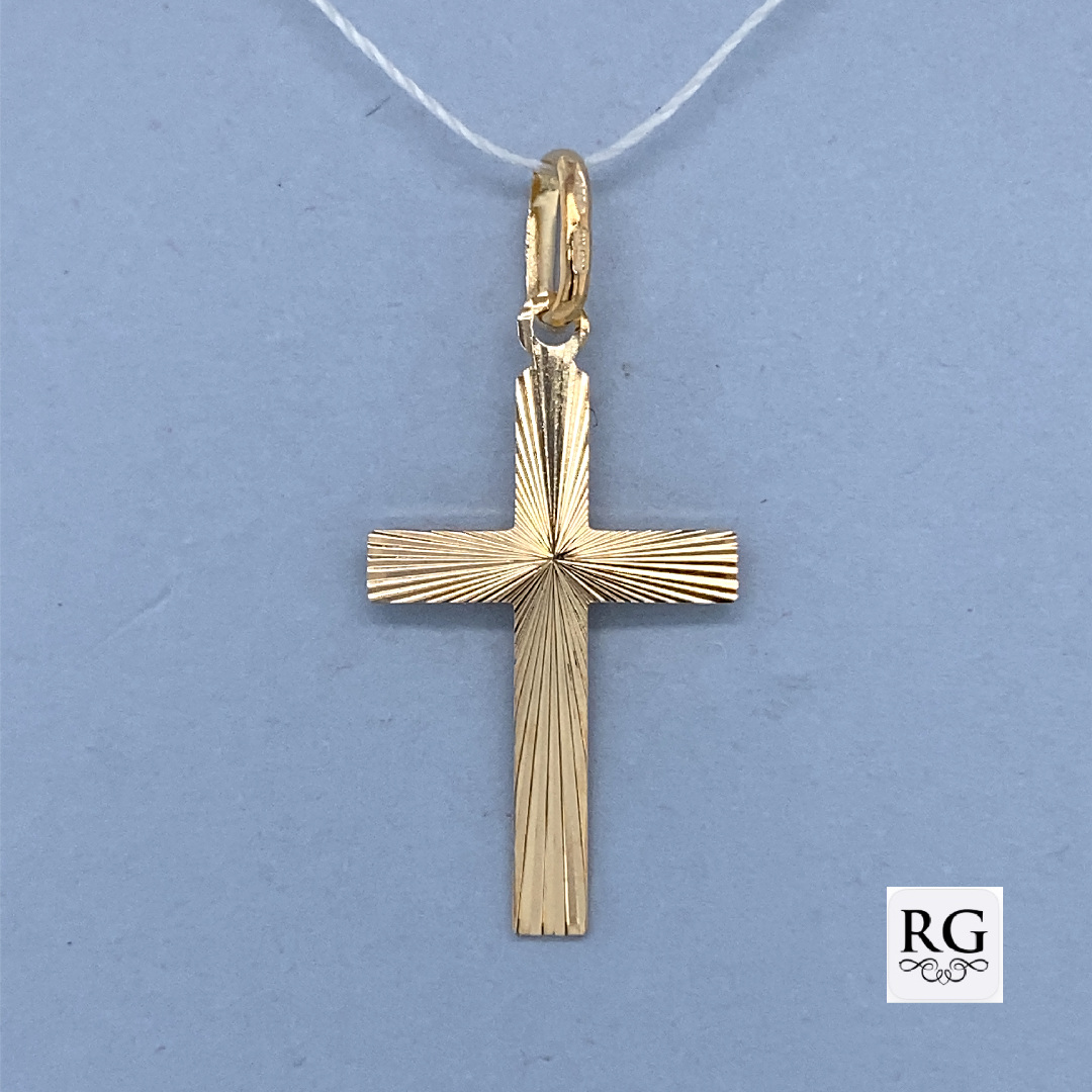 9CT YG DIA CUT STRIPES CROSS - 23X13 - 0.8g <br/>549