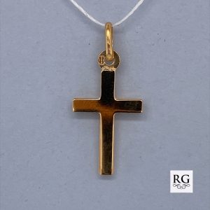 9CT YG PLAIN HOLLOW CROSS - 26X12 - 0.65g <br/>550
