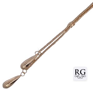 9CT YG DBL TEARDROP CHARM ON POPCORN CHAIN - 3.86g <br/>5502.45