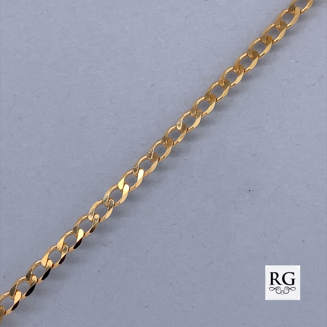 9CT YG CURB LINK BRACELET+CHAIN - 2.4MM <br/>5504