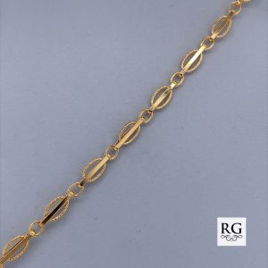 9CT YG PLAIN BAR OV MESHED LINK BRAC - 4.5MM - 3g <br/>5511.19