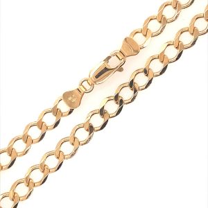 9CT YG BEVEL EDGE OVAL CURB CHAIN - 5.2MM <br/>5518