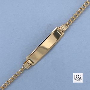 9CT YG ID CURB LINK BABY BRACELET - 5.3+2.2  1.7g <br/>5522.16