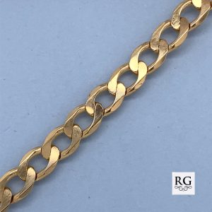 9CT YG BEVEL EDGE CURB BRACELET+CHAIN - 6MM <br/>5529