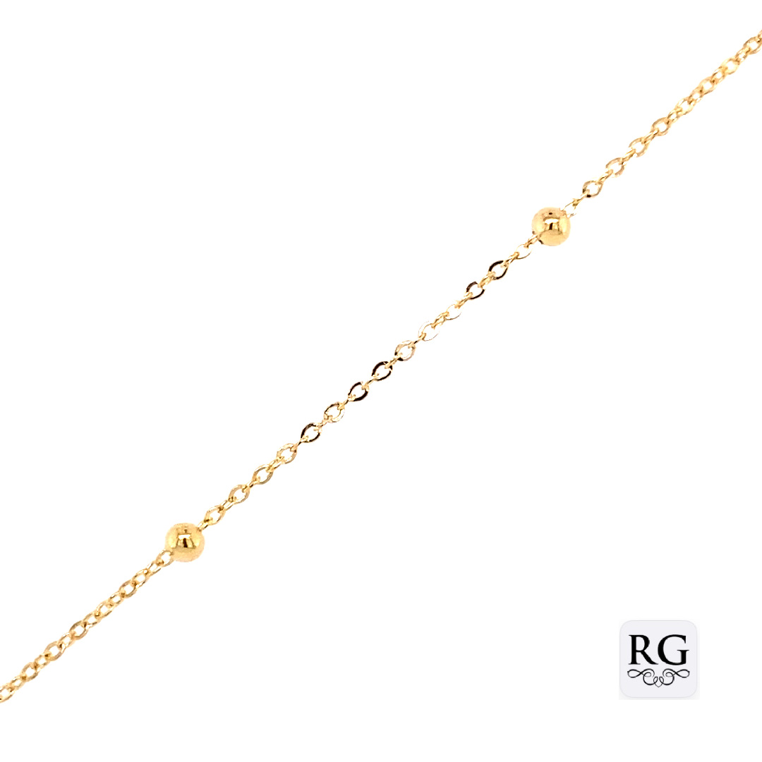 9CT YG BALLS ON ANCHOR CHAIN - 0.8+1.75MM - 0.8g <br/>5535.45