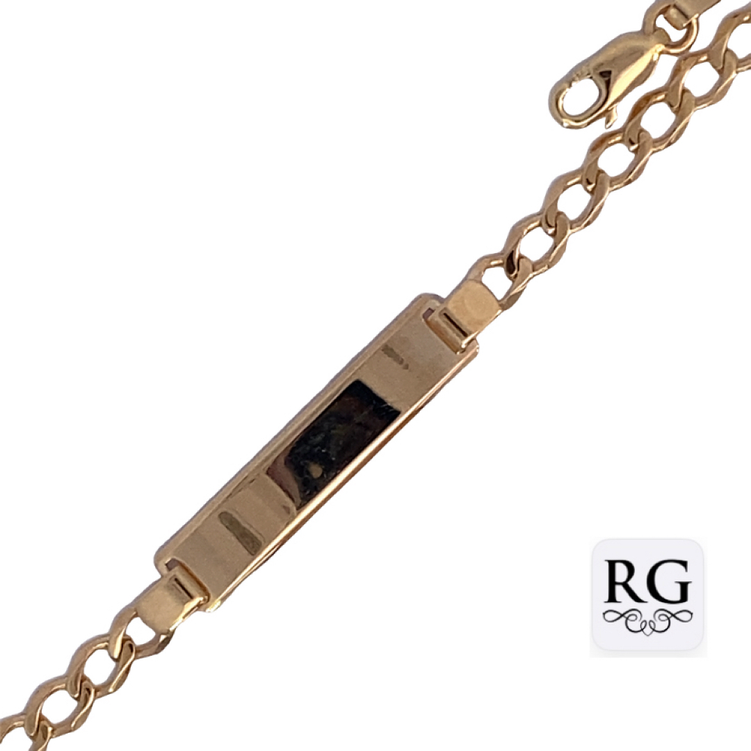 9CT YG ID FLAT CURB LINK BRAC - 6+4MM - 4.18g <br/>5548.19