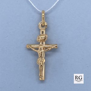 9CT YG HOLLOW CRUSIFIX CROSS - 30X13 - 1.3g <br/>556