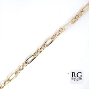 9CT YG PAPERCLIP+OVAL LINK BRACELET - 5.5MM - 2.5g <br/>5561.19