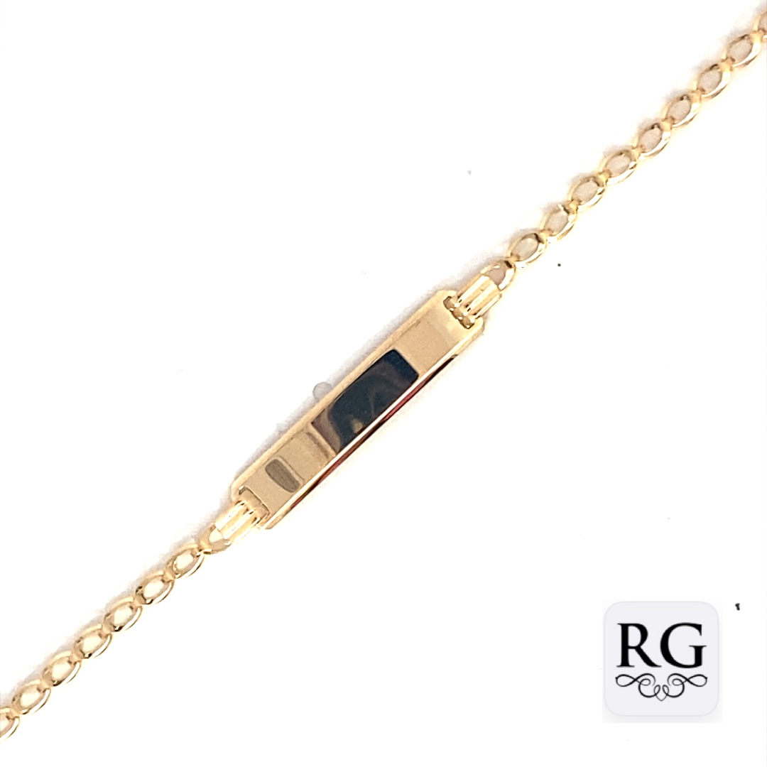 9CT YG ID BABY DBL OVAL LINK BRAC - 4.8MM - 1.95g <br/>5597.16