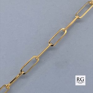 9CT YG PAPERCLIP LINK BRACELET+CHAIN - 3MM <br/>5622