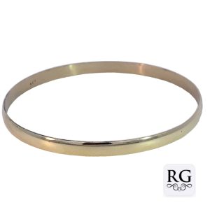 9CT YG PLAIN D-SHAPE BANGLE - 5MM - 65 DIA - 9.4g <br/>5MMHRB65