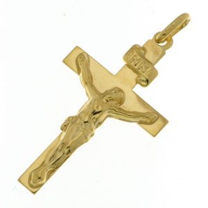 9CT YG FLAT CRUSIFIC CROSS - 38X19 - 1.78g <br/>600