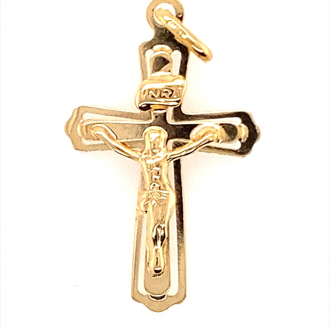 9CT YG CRUSIFIX OPEN CUT CROSS - 34X18 - 1.4g <br/>648