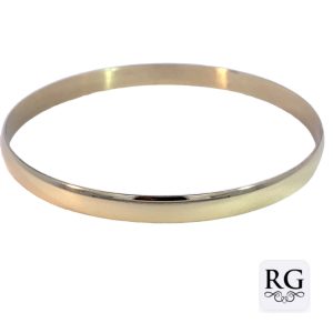 9CT YG PLAIN D-SHAPE BANGLE - 6MM - 65 DIA - 11.4g <br/>6MMHRB65