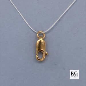 9CT YG ITALIAN CLASP - WITH O-RING - 12X3.8 - 0.4g <br/>ITA12X4