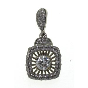 9CT WG DR:0.41 ISI1 0.57CT GH SQ DIA PEND - 24X12  <br/>M078