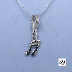 925 PLAIN FLAT MUSIC NOTE CHARM - 20X5.5 - 0.65g  <br/>M10030
