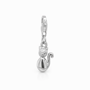 925 PLAIN SITTING CAT CHARM - 20X6 - 0.81g - LOBST <br/>M10032