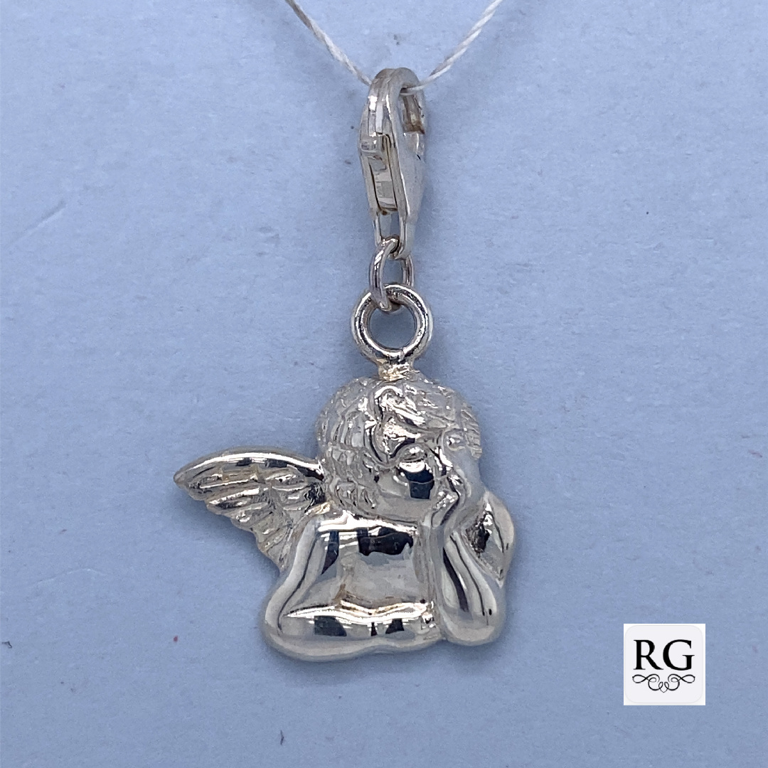925 PLAIN THINKING ANGEL CHARM - 28X17 - 1.83g <br/>M10033
