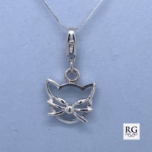 925 CATS HEAD OUTLINE CHARM - 22X12 - 1.18g <br/>M10035