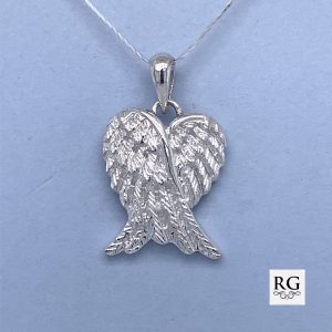 925 FOLDOVER ANGEL WINGS PENDANT - 23X14 - 2.6g <br/>M10037