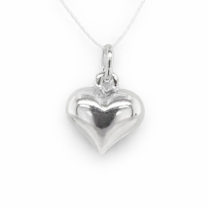 925 HOLLOW PUFFED HEART CHARM - 18X14 - 1.7g <br/>M10060