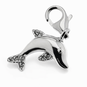 925 RH PL CZ PAVE DOLPHIN CHARM - 23X12 - 2g <br/>M10069